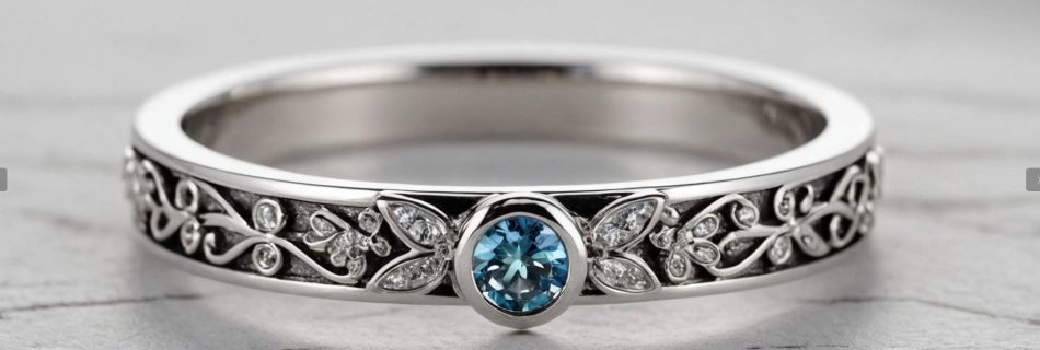 blue stone wedding band