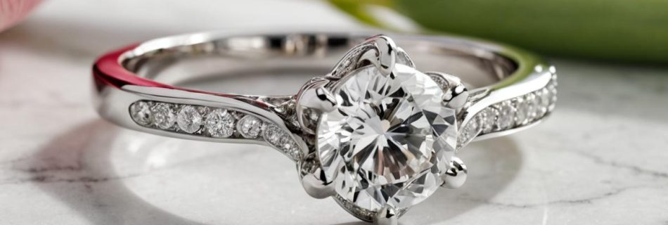 flower white gold engagement ring 2
