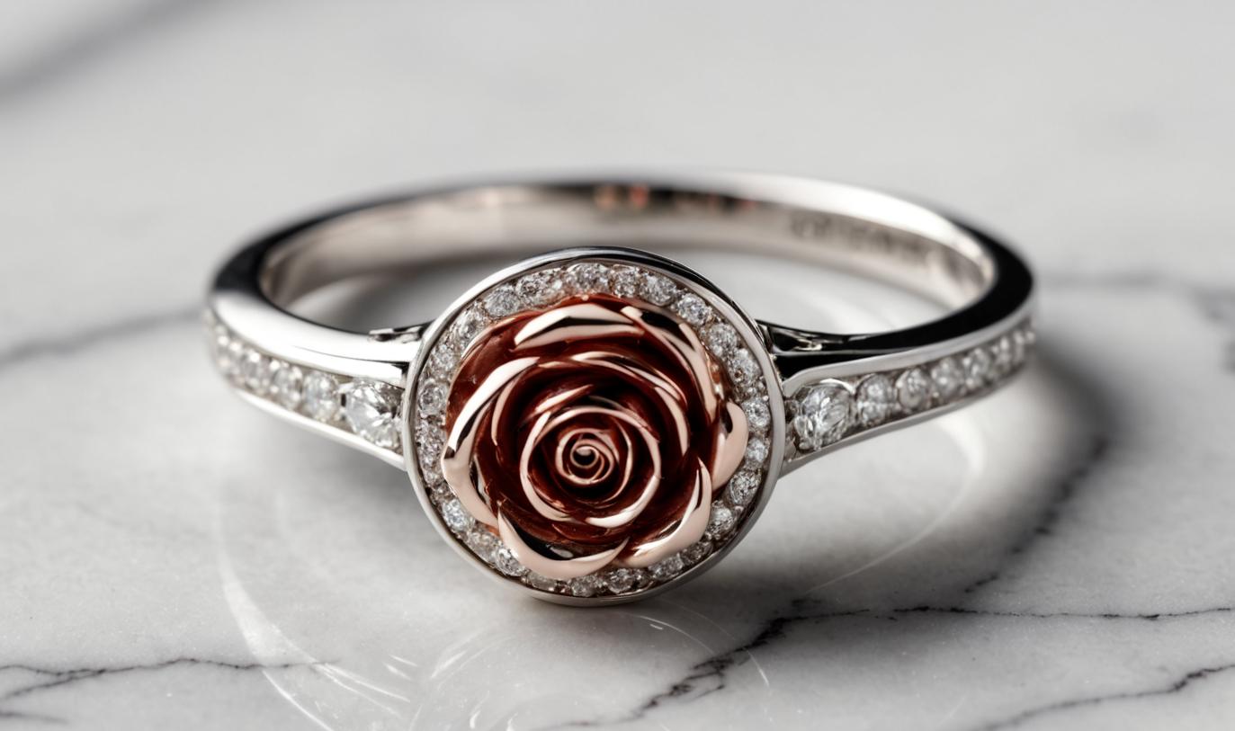 rose engagement ring white gold 2