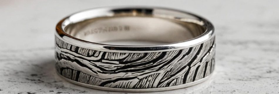 tree bark wedding band 1
